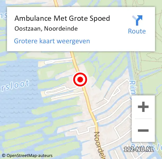 Locatie op kaart van de 112 melding: Ambulance Met Grote Spoed Naar Oostzaan, Noordeinde op 6 april 2018 21:22