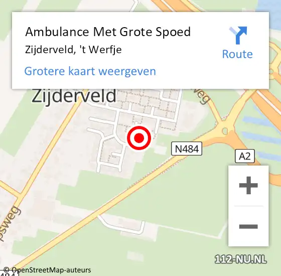 Locatie op kaart van de 112 melding: Ambulance Met Grote Spoed Naar Zijderveld, 't Werfje op 6 april 2018 23:03