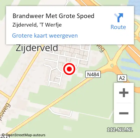 Locatie op kaart van de 112 melding: Brandweer Met Grote Spoed Naar Zijderveld, 'T Werfje op 6 april 2018 23:29