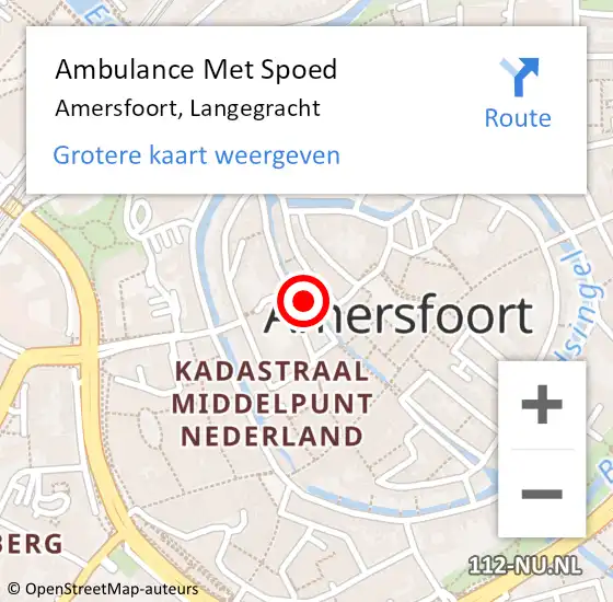 Locatie op kaart van de 112 melding: Ambulance Met Spoed Naar Amersfoort, Langegracht op 7 april 2018 03:50