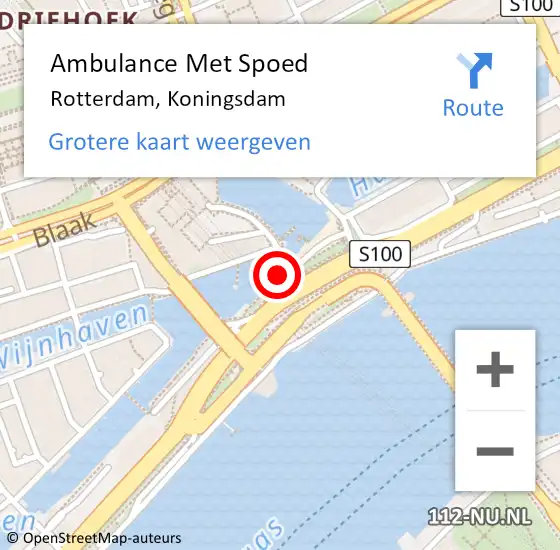 Locatie op kaart van de 112 melding: Ambulance Met Spoed Naar Rotterdam, Koningsdam op 7 april 2018 10:10