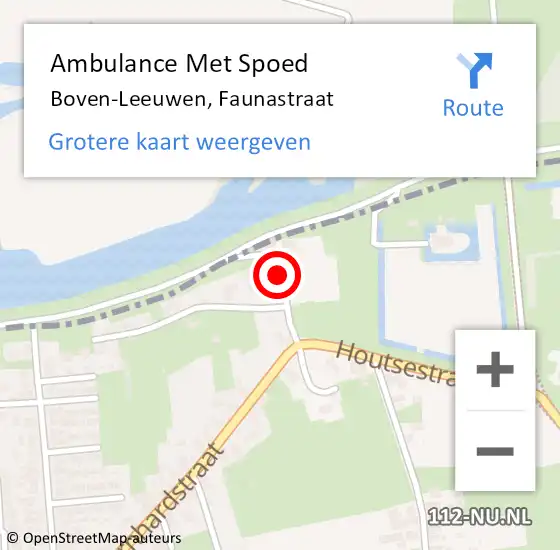 Locatie op kaart van de 112 melding: Ambulance Met Spoed Naar Boven-Leeuwen, Faunastraat op 7 april 2018 13:39