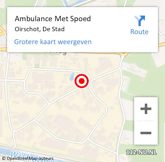 Locatie op kaart van de 112 melding: Ambulance Met Spoed Naar Oirschot, De Stad op 7 april 2018 18:30
