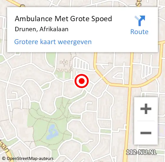 Locatie op kaart van de 112 melding: Ambulance Met Grote Spoed Naar Drunen, Afrikalaan op 7 april 2018 22:34