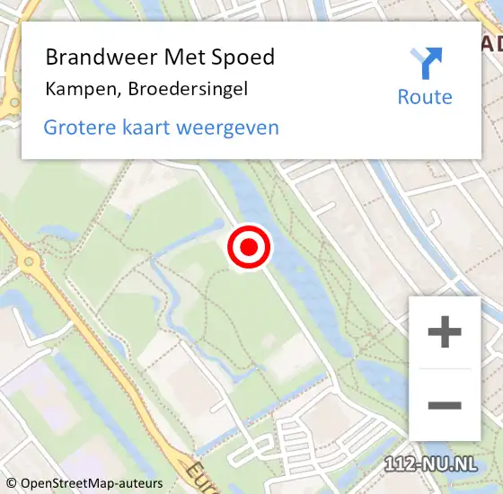 Locatie op kaart van de 112 melding: Brandweer Met Spoed Naar Kampen, Broedersingel op 8 april 2018 13:44
