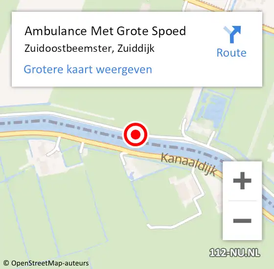 Locatie op kaart van de 112 melding: Ambulance Met Grote Spoed Naar Zuidoostbeemster, Zuiddijk op 8 april 2018 15:58