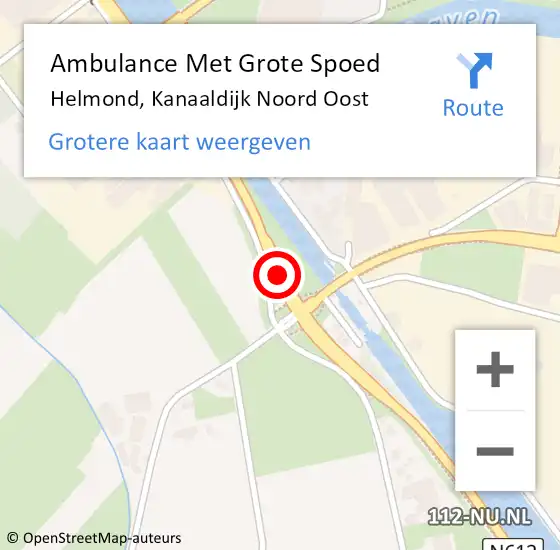 Locatie op kaart van de 112 melding: Ambulance Met Grote Spoed Naar Helmond, Kanaaldijk Zuidwest op 8 april 2018 16:07