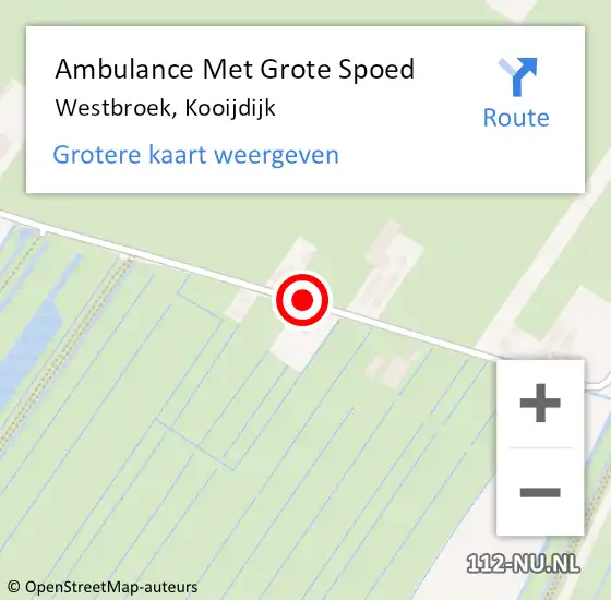 Locatie op kaart van de 112 melding: Ambulance Met Grote Spoed Naar Westbroek, Kooijdijk op 8 april 2018 17:32