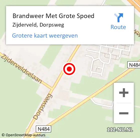 Locatie op kaart van de 112 melding: Brandweer Met Grote Spoed Naar Zijderveld, Dorpsweg op 8 april 2018 17:45