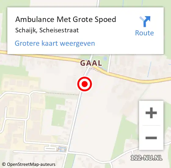 Locatie op kaart van de 112 melding: Ambulance Met Grote Spoed Naar Schaijk, Scheisestraat op 8 april 2018 20:56