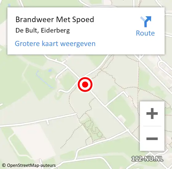 Locatie op kaart van de 112 melding: Brandweer Met Spoed Naar De Bult, Eiderberg op 8 april 2018 22:12