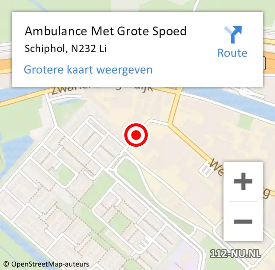 Locatie op kaart van de 112 melding: Ambulance Met Grote Spoed Naar Schiphol, A5 Li op 9 april 2018 09:29