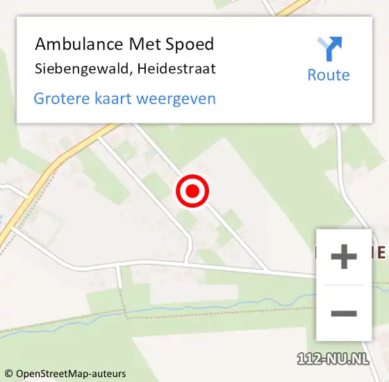 Locatie op kaart van de 112 melding: Ambulance Met Spoed Naar Siebengewald, Heidestraat op 9 april 2018 12:10