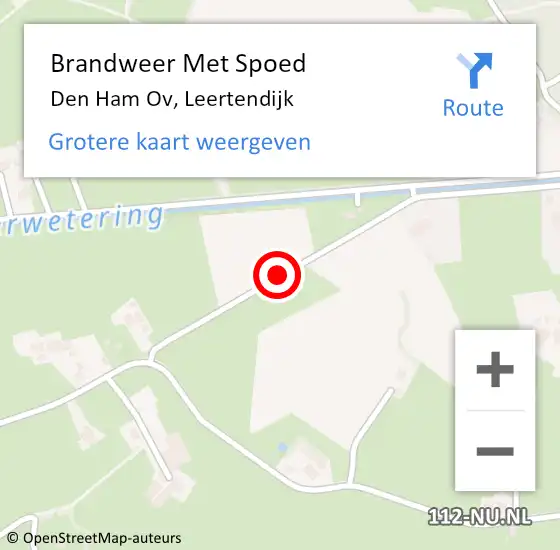 Locatie op kaart van de 112 melding: Brandweer Met Spoed Naar Den Ham Ov, Leertendijk op 9 april 2018 15:55