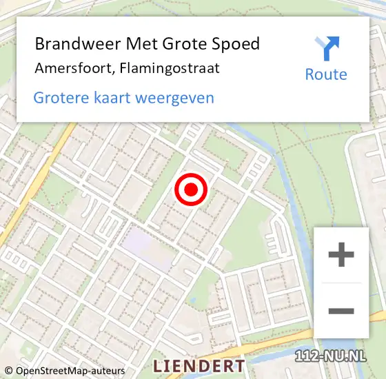 Locatie op kaart van de 112 melding: Brandweer Met Grote Spoed Naar Amersfoort, Flamingostraat op 9 april 2018 16:18