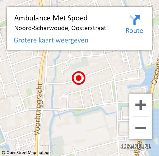 Locatie op kaart van de 112 melding: Ambulance Met Spoed Naar Noord-Scharwoude, Oosterstraat op 9 april 2018 23:53