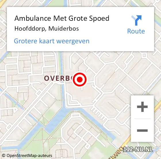 Locatie op kaart van de 112 melding: Ambulance Met Grote Spoed Naar Hoofddorp, Muiderbos op 10 april 2018 08:18