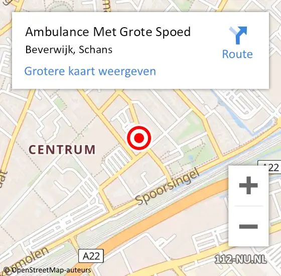 Locatie op kaart van de 112 melding: Ambulance Met Grote Spoed Naar Beverwijk, Schans op 10 april 2018 09:19