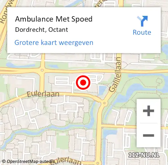 Locatie op kaart van de 112 melding: Ambulance Met Spoed Naar Dordrecht, Octant op 11 april 2018 14:58