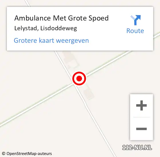 Locatie op kaart van de 112 melding: Ambulance Met Grote Spoed Naar Lelystad, Lisdoddeweg op 11 april 2018 18:11