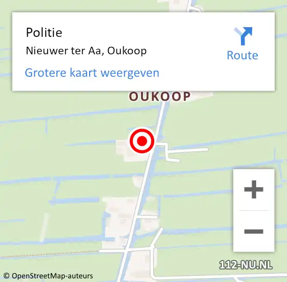 Locatie op kaart van de 112 melding: Politie Nieuwer ter Aa, Oukoop op 11 april 2018 18:28