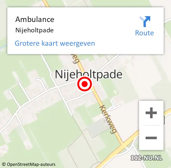 Locatie op kaart van de 112 melding: Ambulance Nijeholtpade op 21 februari 2014 20:11
