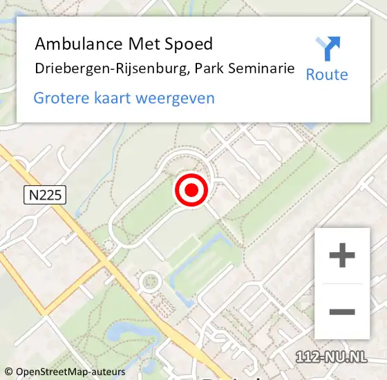 Locatie op kaart van de 112 melding: Ambulance Met Spoed Naar Driebergen-Rijsenburg, Park Seminarie op 12 april 2018 10:25