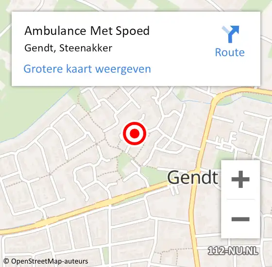 Locatie op kaart van de 112 melding: Ambulance Met Spoed Naar Gendt, Steenakker op 12 april 2018 11:06