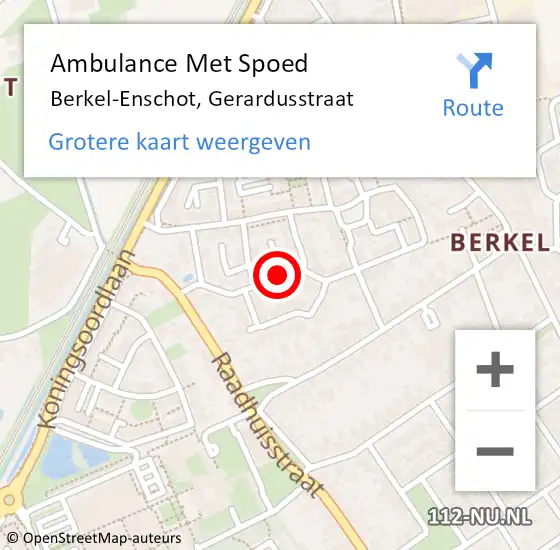 Locatie op kaart van de 112 melding: Ambulance Met Spoed Naar Berkel-Enschot, Gerardusstraat op 12 april 2018 16:52