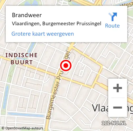 Locatie op kaart van de 112 melding: Brandweer Vlaardingen, Burgemeester Pruissingel op 12 april 2018 21:03