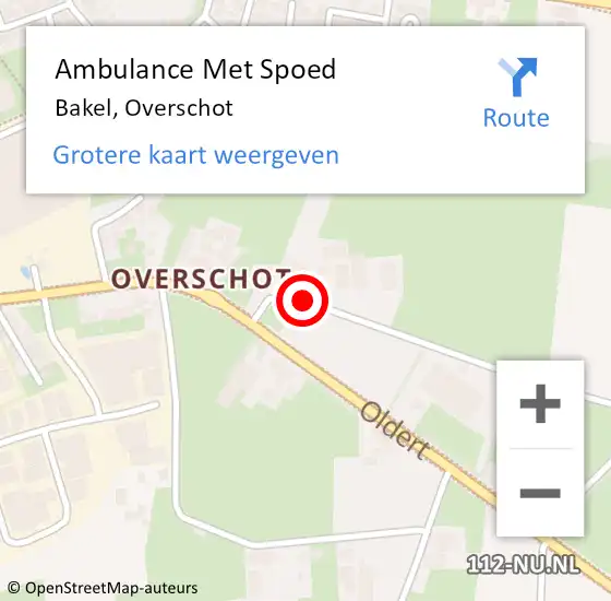 Locatie op kaart van de 112 melding: Ambulance Met Spoed Naar Bakel, Overschot op 13 april 2018 01:34