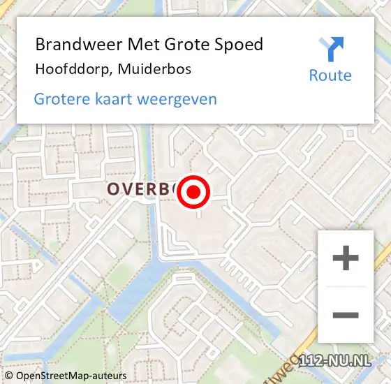 Locatie op kaart van de 112 melding: Brandweer Met Grote Spoed Naar Hoofddorp, Muiderbos op 13 april 2018 02:21