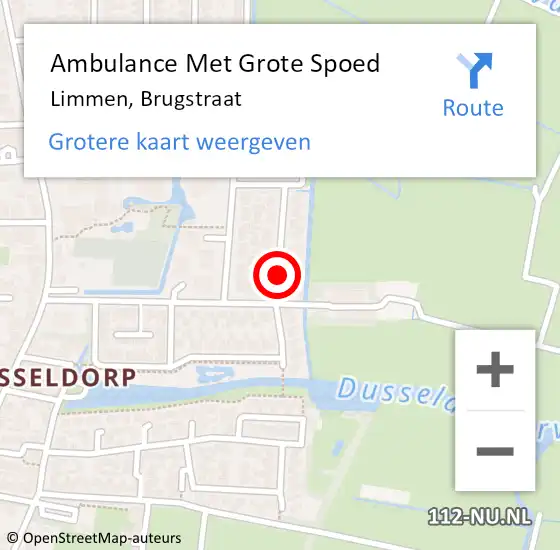 Locatie op kaart van de 112 melding: Ambulance Met Grote Spoed Naar Limmen, Brugstraat op 13 april 2018 09:53