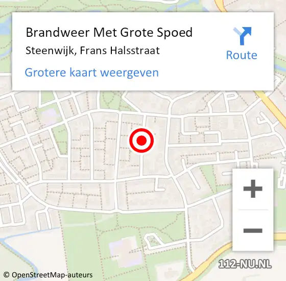 Locatie op kaart van de 112 melding: Brandweer Met Grote Spoed Naar Steenwijk, Frans Halsstraat op 13 april 2018 11:32
