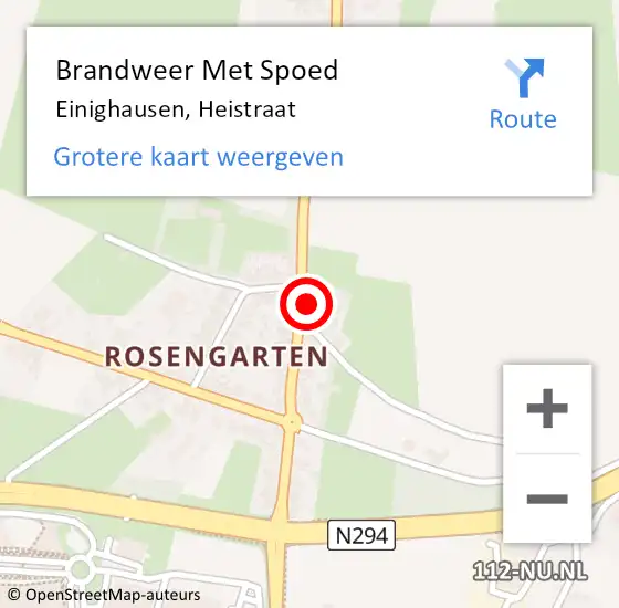Locatie op kaart van de 112 melding: Brandweer Met Spoed Naar Einighausen, Heistraat op 13 april 2018 11:50