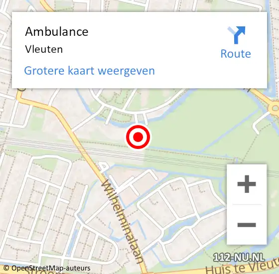 Locatie op kaart van de 112 melding: Ambulance Vleuten op 13 april 2018 16:32