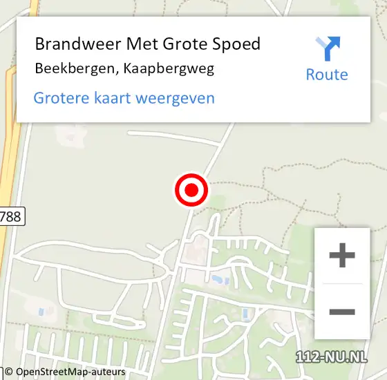 Locatie op kaart van de 112 melding: Brandweer Met Grote Spoed Naar Beekbergen, Kaapbergweg op 13 april 2018 19:17