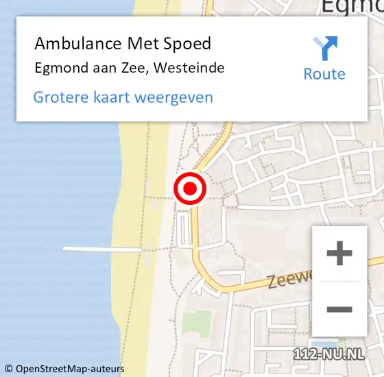 Locatie op kaart van de 112 melding: Ambulance Met Spoed Naar Egmond aan Zee, Westeinde op 13 april 2018 19:49