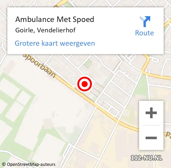 Locatie op kaart van de 112 melding: Ambulance Met Spoed Naar Goirle, Vendelierhof op 14 april 2018 10:22