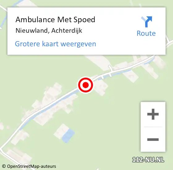 Locatie op kaart van de 112 melding: Ambulance Met Spoed Naar Nieuwland, Achterdijk op 14 april 2018 17:32