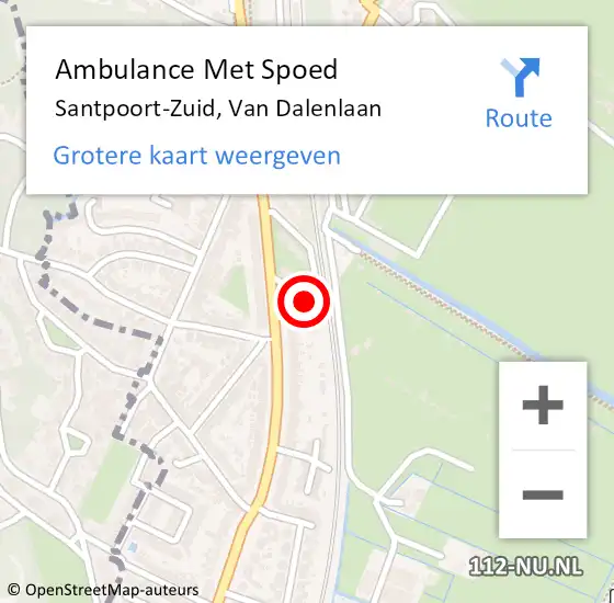 Locatie op kaart van de 112 melding: Ambulance Met Spoed Naar Santpoort-Zuid, Van Dalenlaan op 15 april 2018 05:38