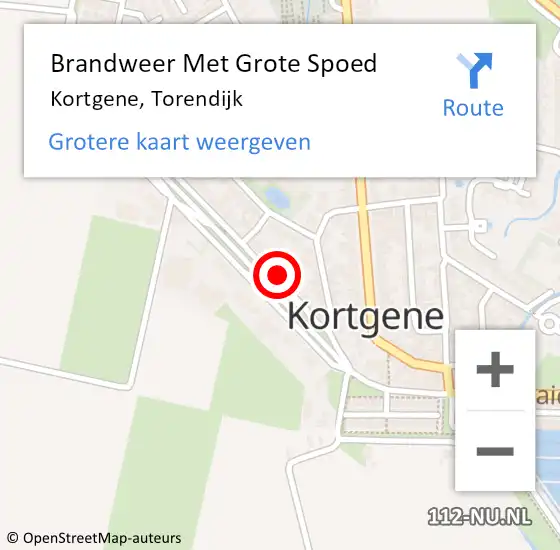 Locatie op kaart van de 112 melding: Brandweer Met Grote Spoed Naar Kortgene, Torendijk op 15 april 2018 05:51