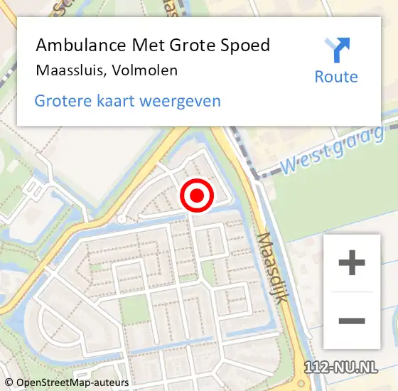 Locatie op kaart van de 112 melding: Ambulance Met Grote Spoed Naar Maassluis, Volmolen op 22 februari 2014 08:11