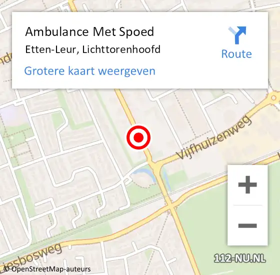 Locatie op kaart van de 112 melding: Ambulance Met Spoed Naar Etten-Leur, Lichttorenhoofd op 15 april 2018 13:24