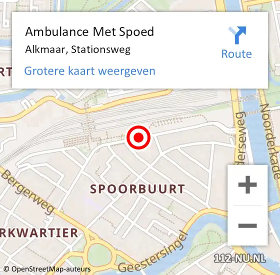 Locatie op kaart van de 112 melding: Ambulance Met Spoed Naar Alkmaar, Stationsweg op 15 april 2018 18:59