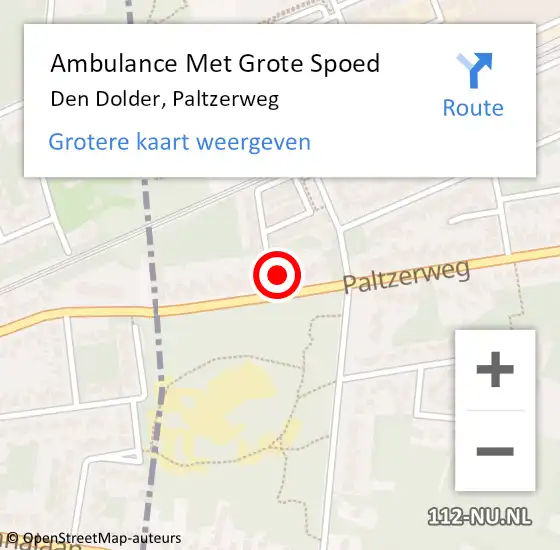 Locatie op kaart van de 112 melding: Ambulance Met Grote Spoed Naar Den Dolder, Paltzerweg op 16 april 2018 04:55