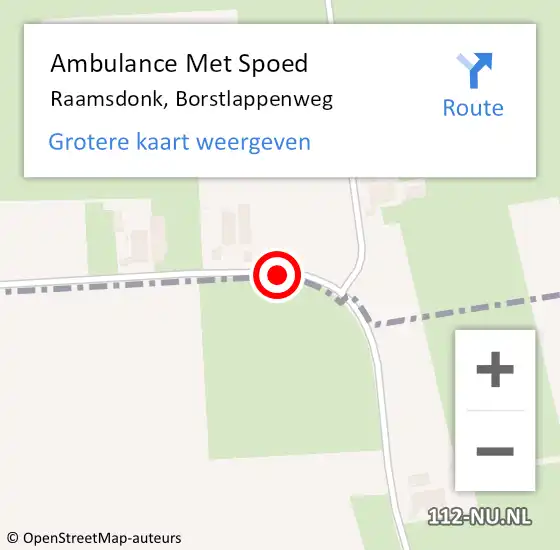 Locatie op kaart van de 112 melding: Ambulance Met Spoed Naar Raamsdonk, Borstlappenweg op 16 april 2018 07:11