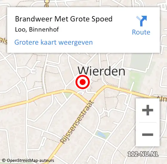 Locatie op kaart van de 112 melding: Brandweer Met Grote Spoed Naar Loo, Binnenhof op 16 april 2018 08:09
