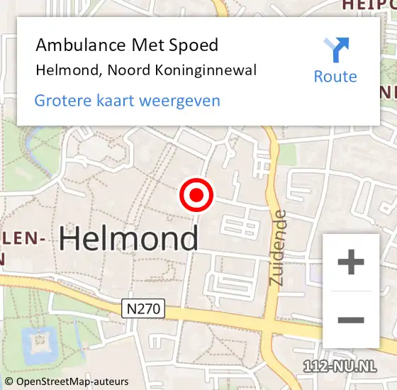 Locatie op kaart van de 112 melding: Ambulance Met Spoed Naar Helmond, Noord Koninginnewal op 16 april 2018 13:32