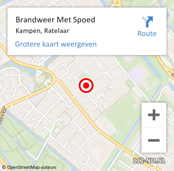 Locatie op kaart van de 112 melding: Brandweer Met Spoed Naar Kampen, Ratelaar op 16 april 2018 15:54